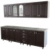 Bucatarie Zebra 260 cm din MDF Wenge cu blat termoizolant gri